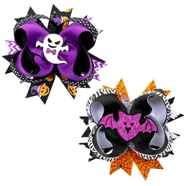 Halloween fladdermus hårbåge klämmor flickor 4,5 tum spöke grosgrain band