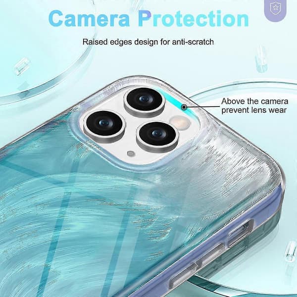 Til iPhone 11 Pro-deksel Støtsikkert PC+TPU-telefondeksel med gradient fjærmønster A