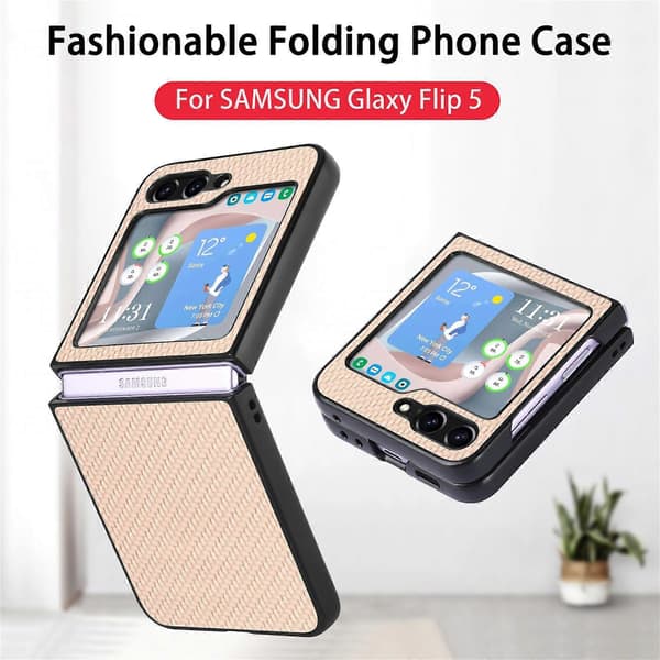 Carbon Fiber Fold Back Telefoncover til Samsung Galaxy Z Flip5