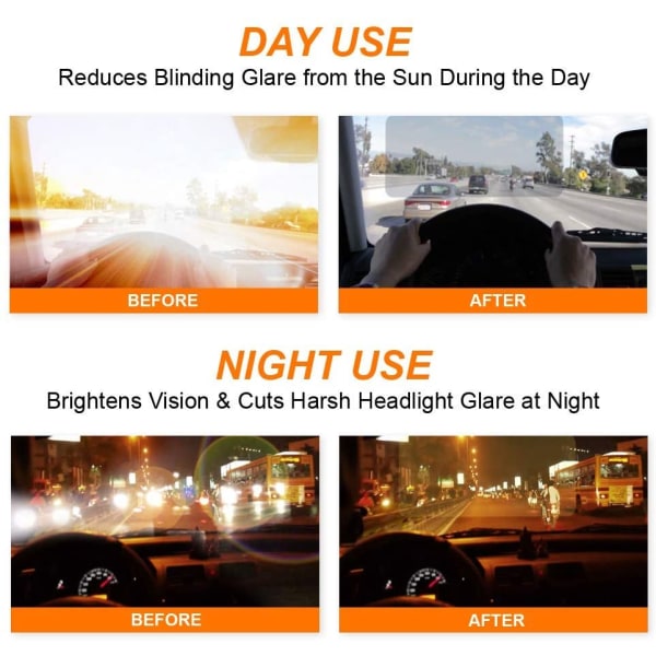 Bilsolskærm (pakke med 2), Tac Extension, 2 i 1 til dag og nig