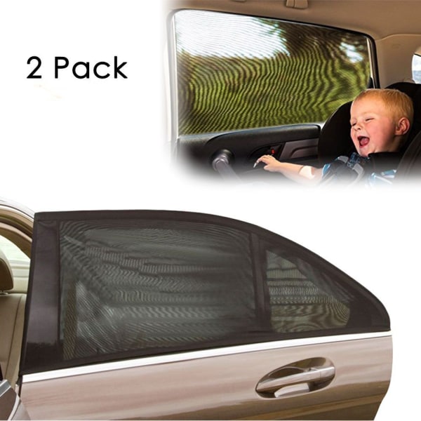 Universal Fit Car Side Window solskydd, skyddar ditt baby och äldre barn från solen, passar alla (98 %) bilar, de flesta stadsjeepar (2-pack)