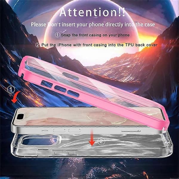 Kompatibel med iPhone 14 Pro Max-deksel PC+TPU Helkropps støtsikkert gradient fjærtelefondeksel A