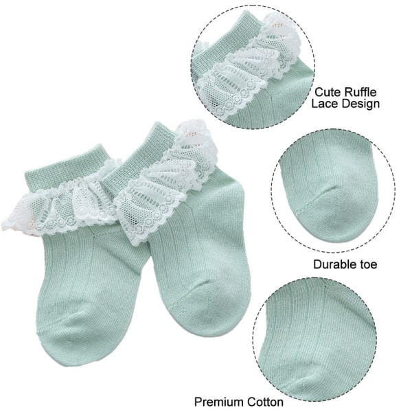 6 paria baby sukat vastasyntyneen röyhelöpitsisukat Princess