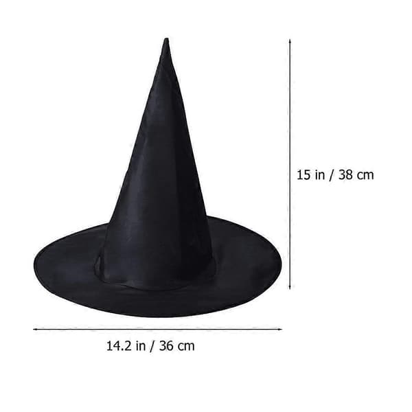Halloween Tilbehør Heksehatte Elegant Design Halloweenfester Sort 38X36CM Kostumetilføjelse 5 Stk A