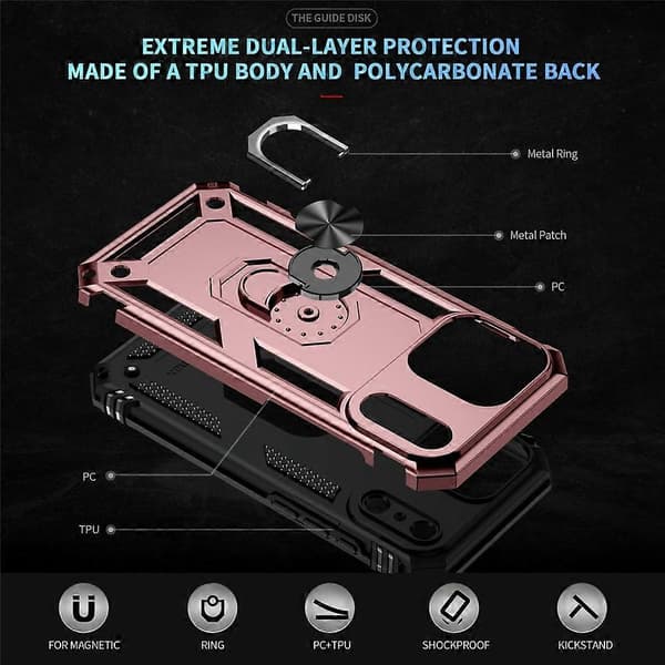 Kompatibel med iPhone 17 Pro Max-fodral PC + TPU-telefonfodral med stöd A
