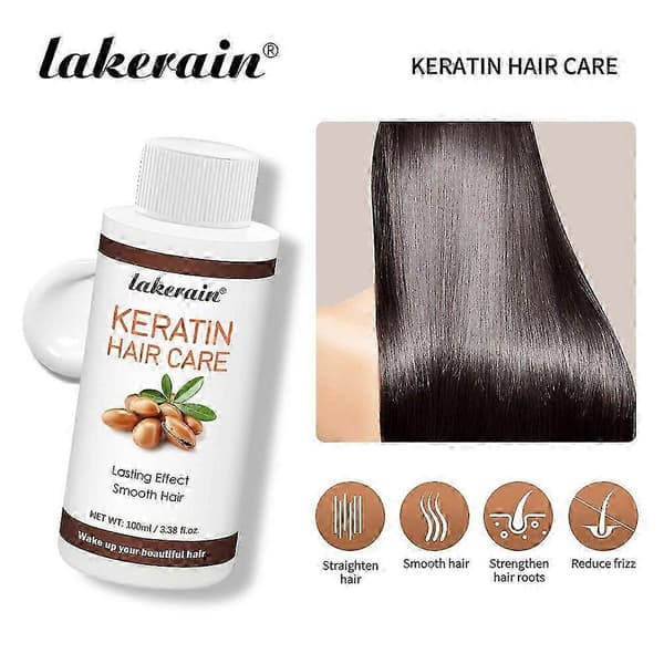 Keratin hårrettingskrem, hjemmebehandling for krusete hår og utjevning, 100ml_d A