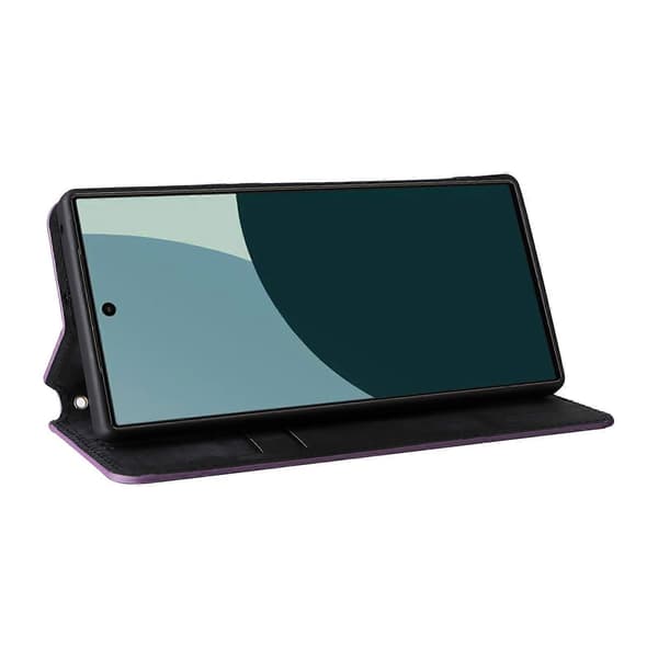 Cubic Grid Texture Flip Leather Phone Case (lilla, for Sharp Aquos R10 / R9)