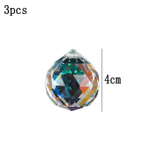 40mm Vintage Crystal  Feng Shui Ball, 3 pieces