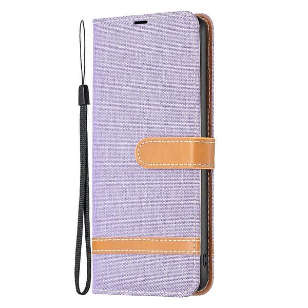 Til Samsung Galaxy A54 5G Farveblok Denim Tekstur Læder Telefoncover