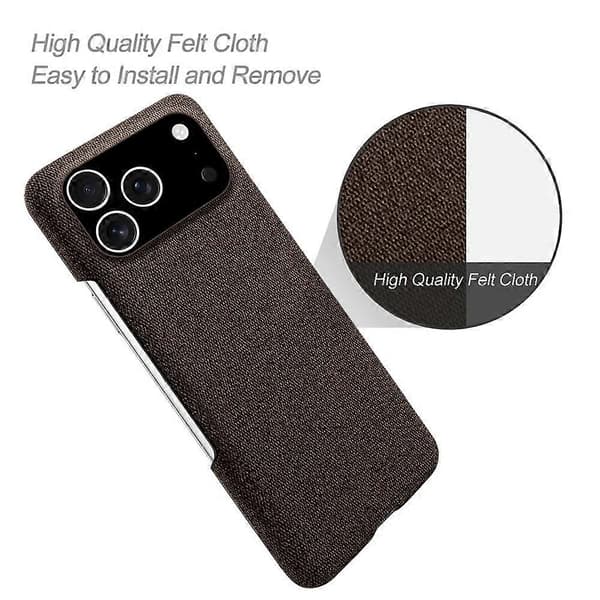Kompatibel med iPhone 17 Pro Mobilskal Tygtextur Anti-Rep Skyddande PC Baksida A
