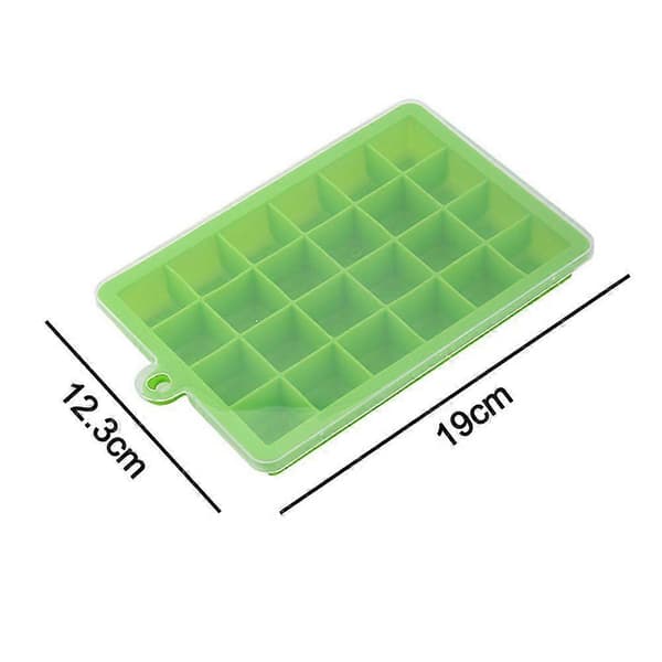 2-pack isbitsformar i silikon med lock, enkel frigöring av isbitsformar för whisky, barnmat, silikonkakform - rosa+grön - 24 A