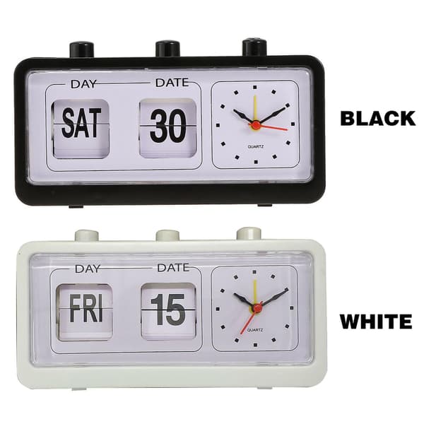 Retro kalender flip-klocka sängfyrkantig klocka med 3 tryckknappar hushåll Style 1