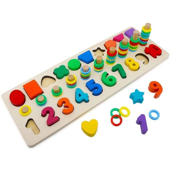 Montessori Matematik Legetøj Digital Form Parring Læring Førskole