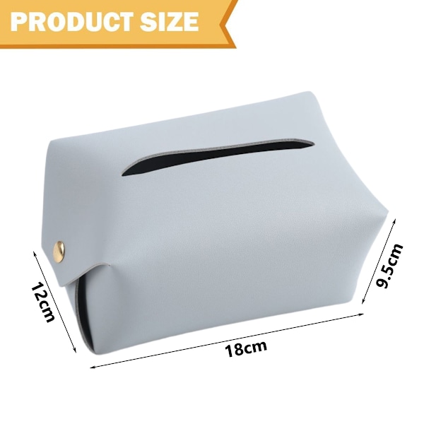 2 st, Modern dekorativ PU-läder rektangulär näsdukslåda fodral organisatör hållare, 18 cm * 12 cm * 9,5 cm
