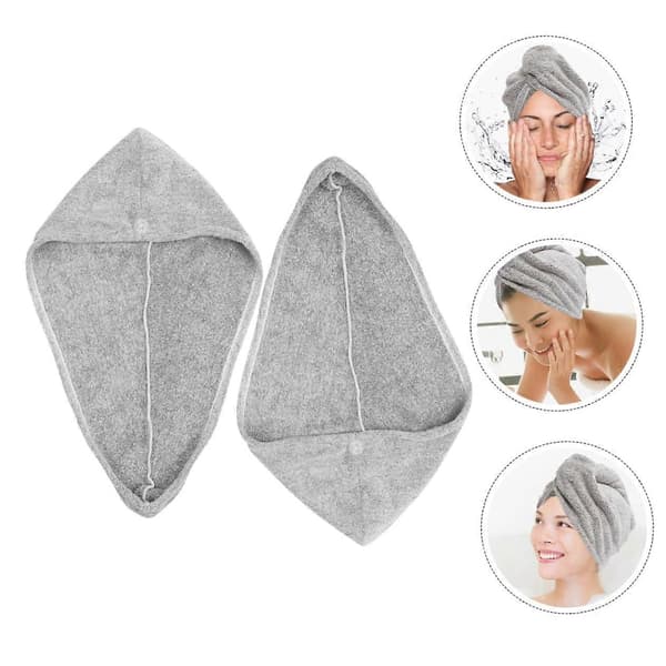 2-pack mikrofiberhårsturban superabsorberande hårtorkhandduk för bad, dusch och resor A