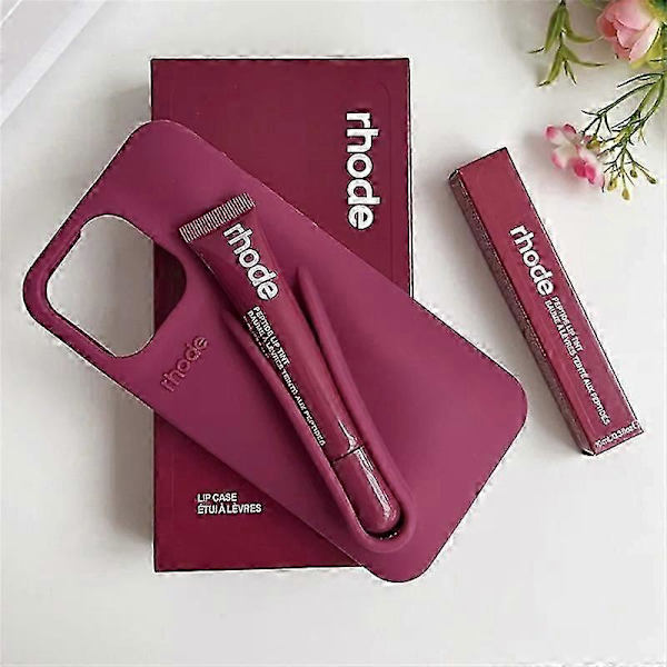 Rhode With Lip Gloss-telefondeksel til iPhone 16 15 14 13 12 17 11 Pro Max Plus Lip (Raspberry, iPhone 15 Plus)