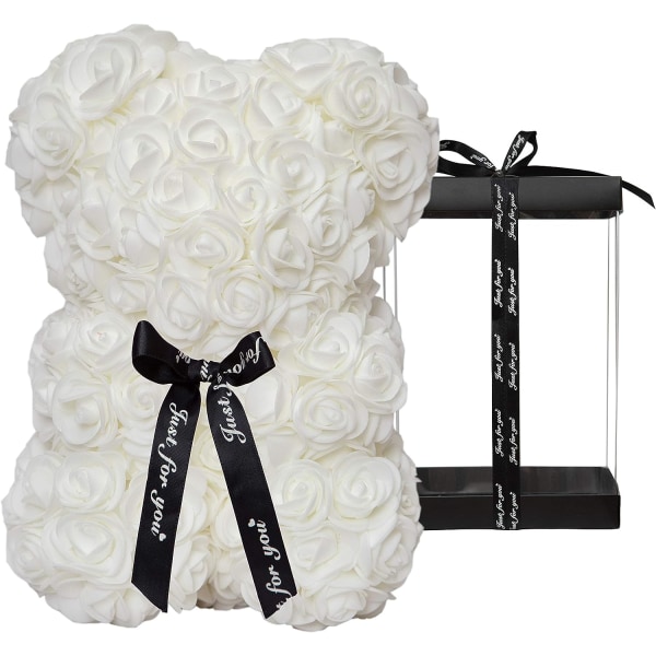 Rose Bear Rose Teddy Bear Blomstergave Svart Boks for Valentinsdagen