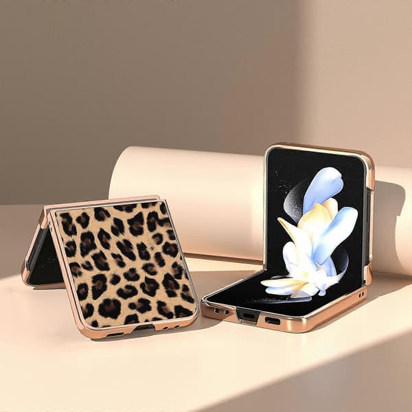 Nano Plating Leopard Print Telefoncover til Samsung Galaxy Z Flip5