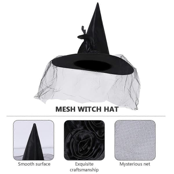 Halloween Heksehatt Festlig Partyhatt for Halloweenbruk 1 stk A