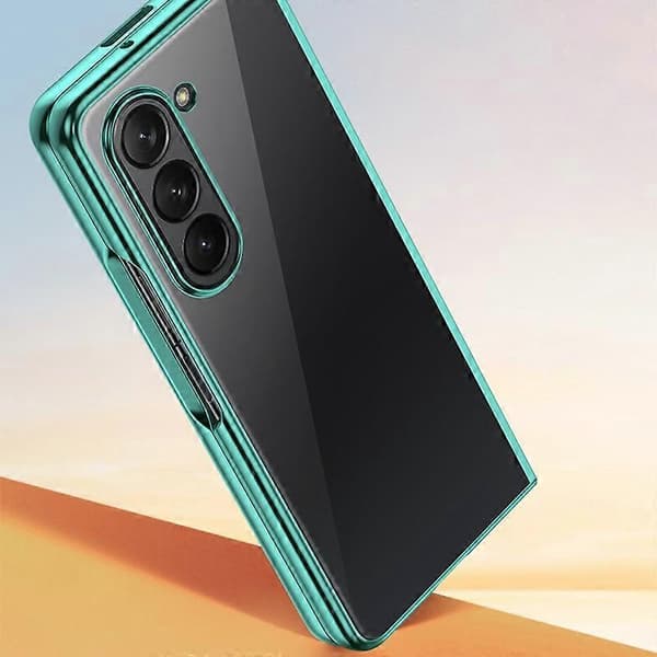 Transparent Elektroplätering All-inclusive Vikbart Telefonfodral för Samsung Galaxy Z Fold5 5G