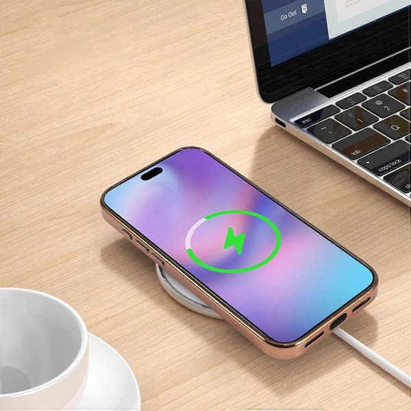 För iPhone 17 Pro Magnetiskt Mobilskal Glitter Elektropläterad TPU-ram PC-baksida