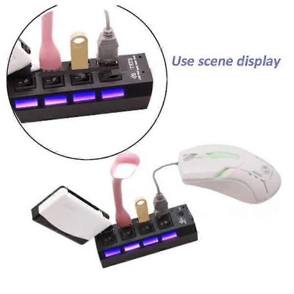 RYRA USB 2.0 Hub USB Hub 2.0 Multi USB Splitter Hub Använd strömadapter 4/7 portar Flera