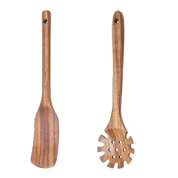 Sett med 2 tresleiver i tre - Non-stick bambus