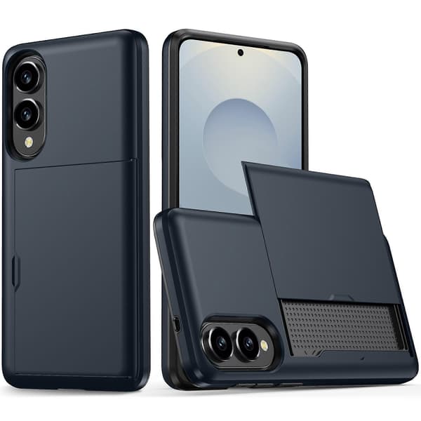 Til Samsung Galaxy S25 Edge-deksel med kortholder TPU + PC-telefonbakdeksel