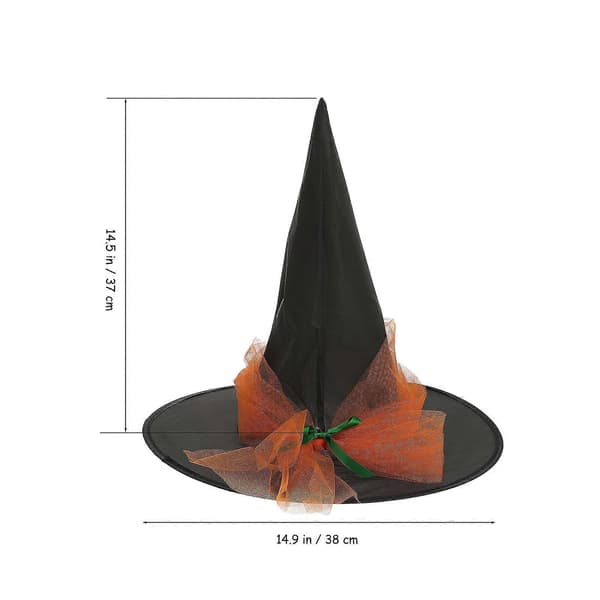Cosplay Häxhatt för Halloween-dekoration i orange tygmaterial A