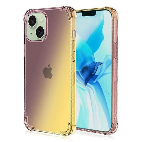 För iPhone 15 Plus TPU-telefonfodral Gradientfärg Fyrhörnigt droppsäkert telefonskydd A