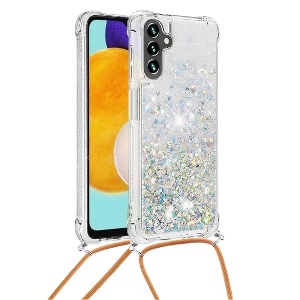 For Samsung Galaxy A54 5G TPU-deksel med kvikksanddesign og snor A