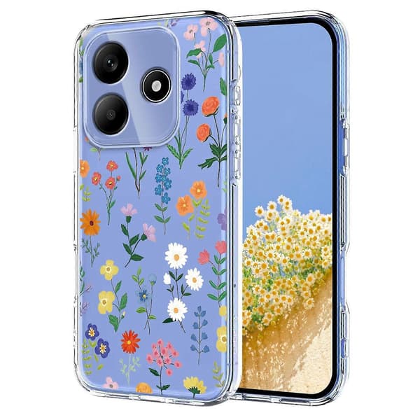 Blomstermønster malt TPU-telefondeksel til Redmi Note 14 4G 164,84 mm