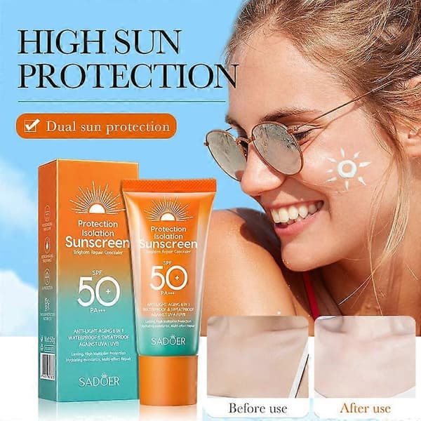 Dobbelt-rør Multi-effekt Isolerende Solcreme, UV Solcreme Lotion, Langvarig Solbeskyttelse A
