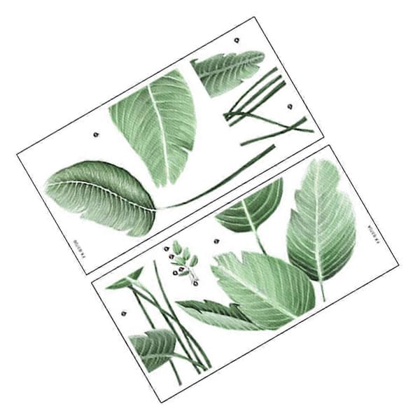 Monstera Väggdekal för Väggdekoration 1Set Tropiska Blad Grön PVC A