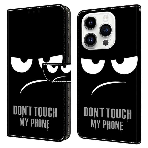 Til iPhone 15 Pro Cover 3D Mønsterprint Læderpung Telefoncover A