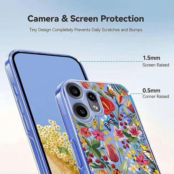 Blomstermønster malt TPU-telefondeksel til Nothing CMF Phone 2 Pro