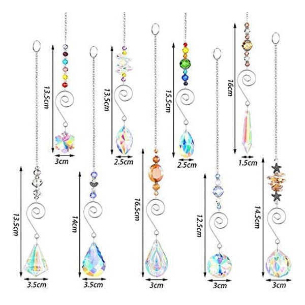 9 Pcs Hanging Suncatcher Beads Crystal Prism Pendant Light