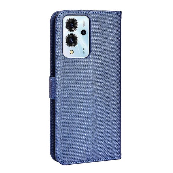 ZTE Blade V40 Pro Diamond Texture -nahkainen puhelinkotelo, sininen