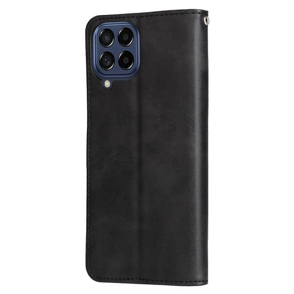 Til Samsung Galaxy M53 5G Kalvetekstur Lynlås Læder Telefoncover