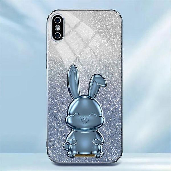 Kompatibel med iPhone XS Max utfällbart stöd telefonfodral fallskydd kaninfodral A