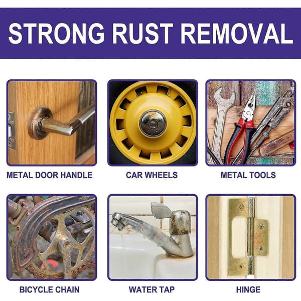 Multifunksjonell rustfjerner for bil, multifunksjonell metall kromlakk bilhjul anti-rustmiddel rustfjerner stopper rust og korrosjon Fg A