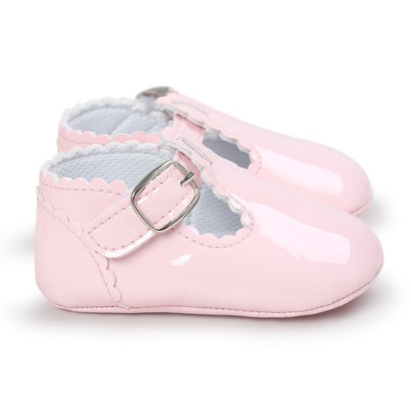 Baby flickor Mary Jane Flats skor med halkfri mjuk sula Toddler First Walkers Nyfödd prinsessa klänning skor Ljus Baby Sneaker skor