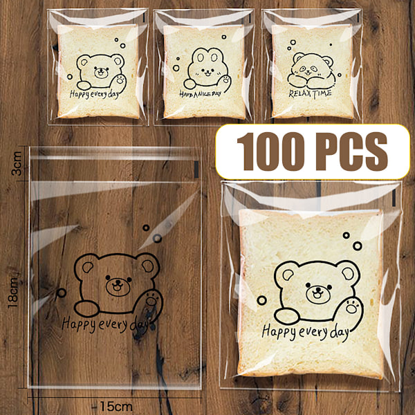 100 stk Hvite Snøfnugg Cellofanposer Klare Selvtettende 4x5 Cellofanposer Juler Plastposer