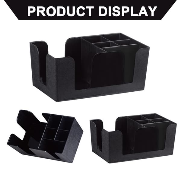 Bar Caddy (6 rum) – Bartilbehør – Genopfyldelig Bar Organizer (Sort)