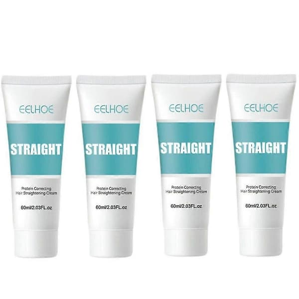 Hårglattecreme Permanent Proteinkorrigerende Hårglattecreme Glat Hår Rebonding Creme (4 stk.)