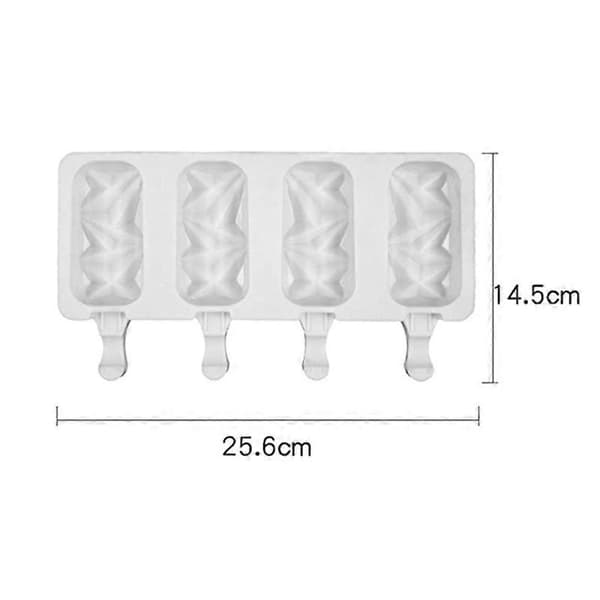 Silikonisform, DIY Gjenbrukbar Silikonisform Ispinneform 4-roms Isformer Ideell, med 50 stk Trepinner A