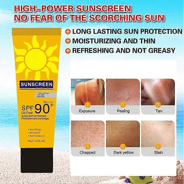 Premium lysnende solkrem SPF90+++ fuktighetskrem for ansikt, blekende lotion A