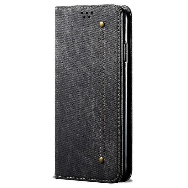 För Honor Magic6 Pro 5G Läderfodral Plånboksfodral Telefonfodral Jeans Tyg Textur - KhakiSvartStil D Honor Magic6 Pro 5G