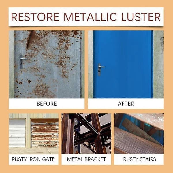 100ML Vandbaseret Metal Rustfjerner & Konverteringsmaling, Multifunktionel Rustforebyggende Rengøringsmiddel til Vedligeholdelse af Metaloverflader (rust) A