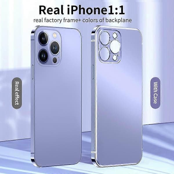 IM-CHEN Anti-Fall Mobilskal för iPhone 13 Pro 6,1 tum Stötsäkert Skal PC-baksida Rostfritt Stålram A